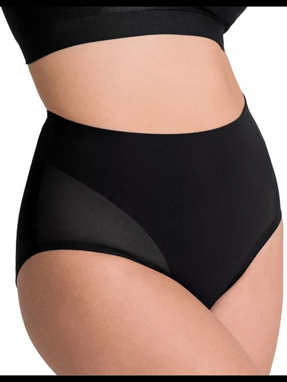 Shapermint Essentials High Waisted Shaper Mesh Panty 51001 Black Size 2XL